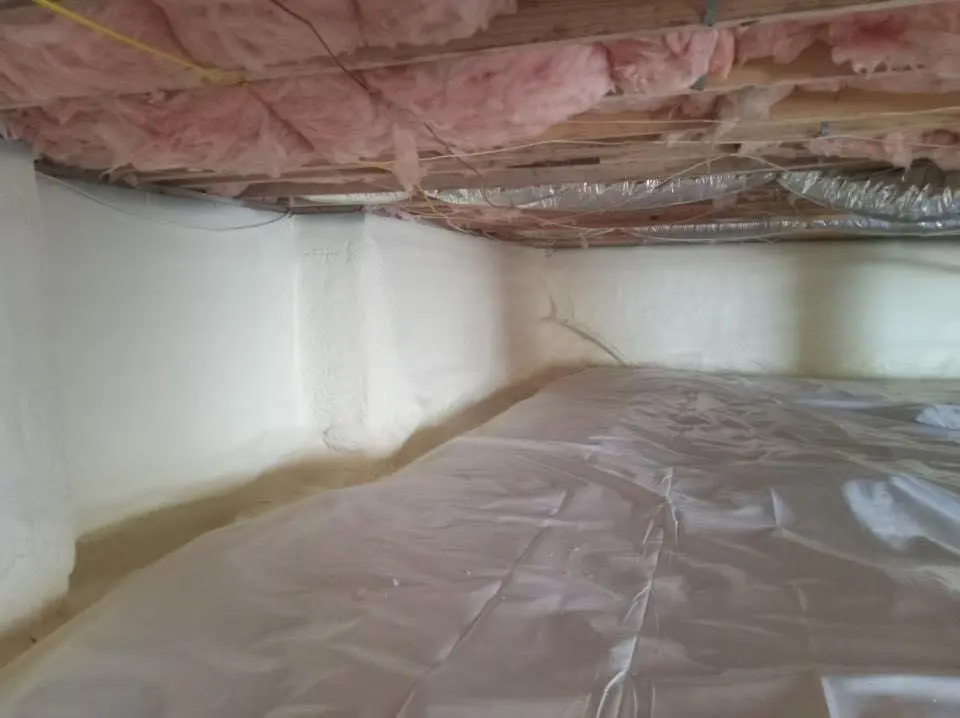 Crawl space encapsulation with closed-cell spray foam for Metal Roof Coating in Orono